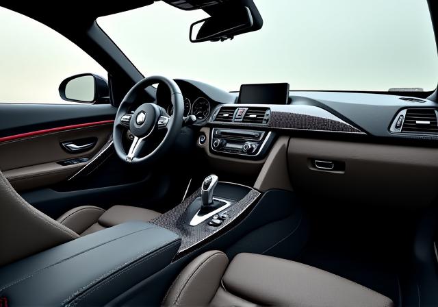 Interni in carbonio personalizzati su una BMW M4 modificata